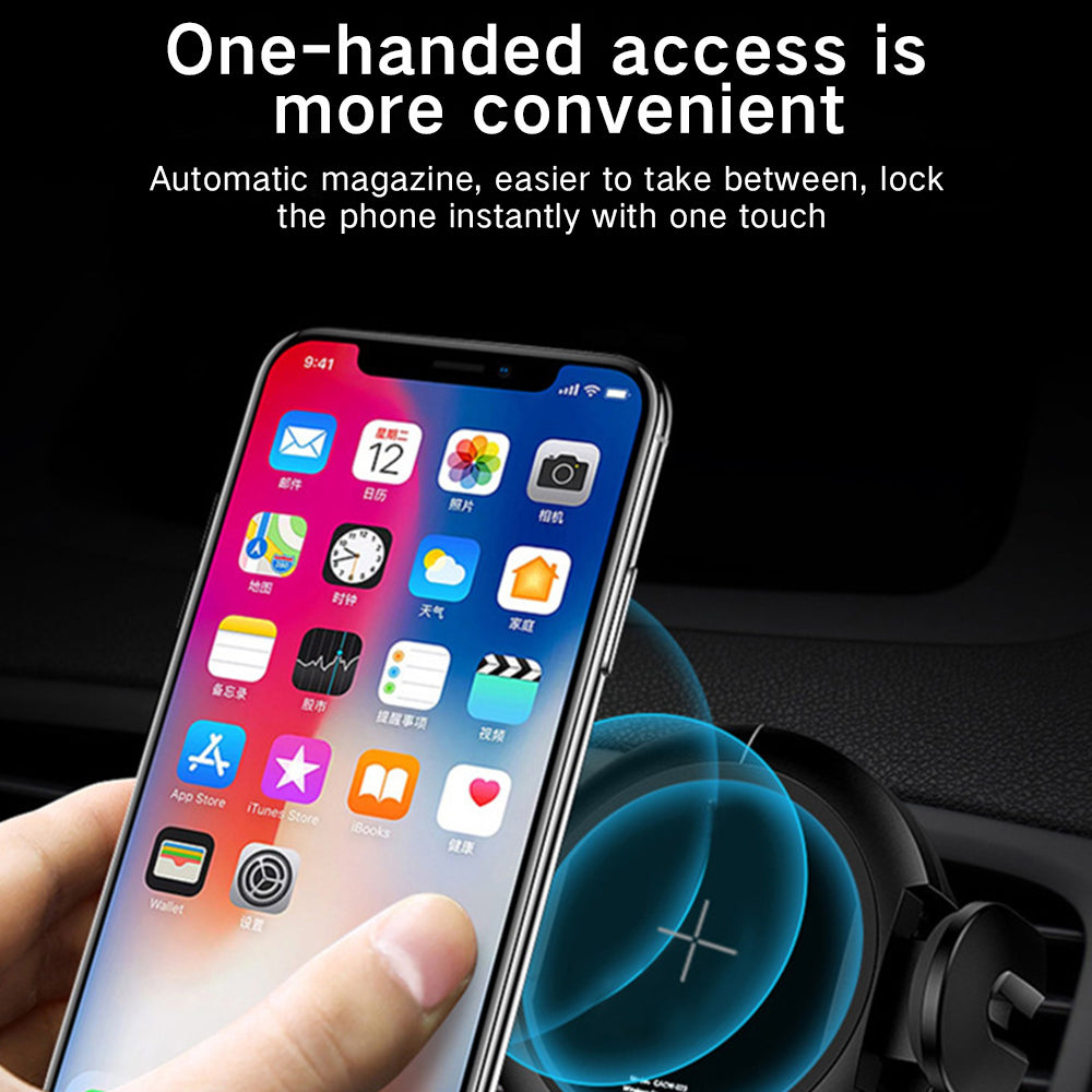 Auto Lock Car Phone Holder – 360° Adjustable, Strong Grip, Hands-Free Driving