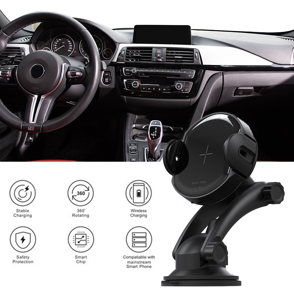 Auto Lock Car Phone Holder – 360° Adjustable, Strong Grip, Hands-Free Driving
