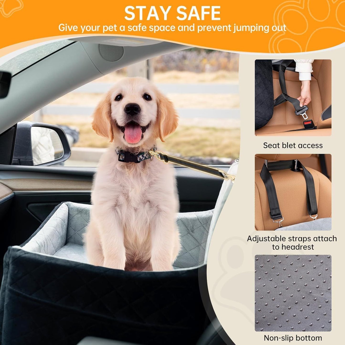 Luxury Dog Car Seat Bed – Safe & Comfortable Travel Booster